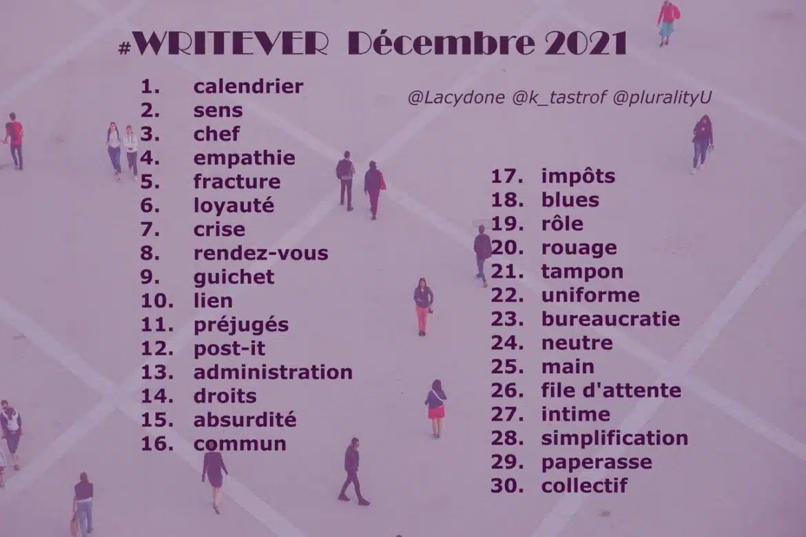 Les 31 mots du défi writever de décembre 2021