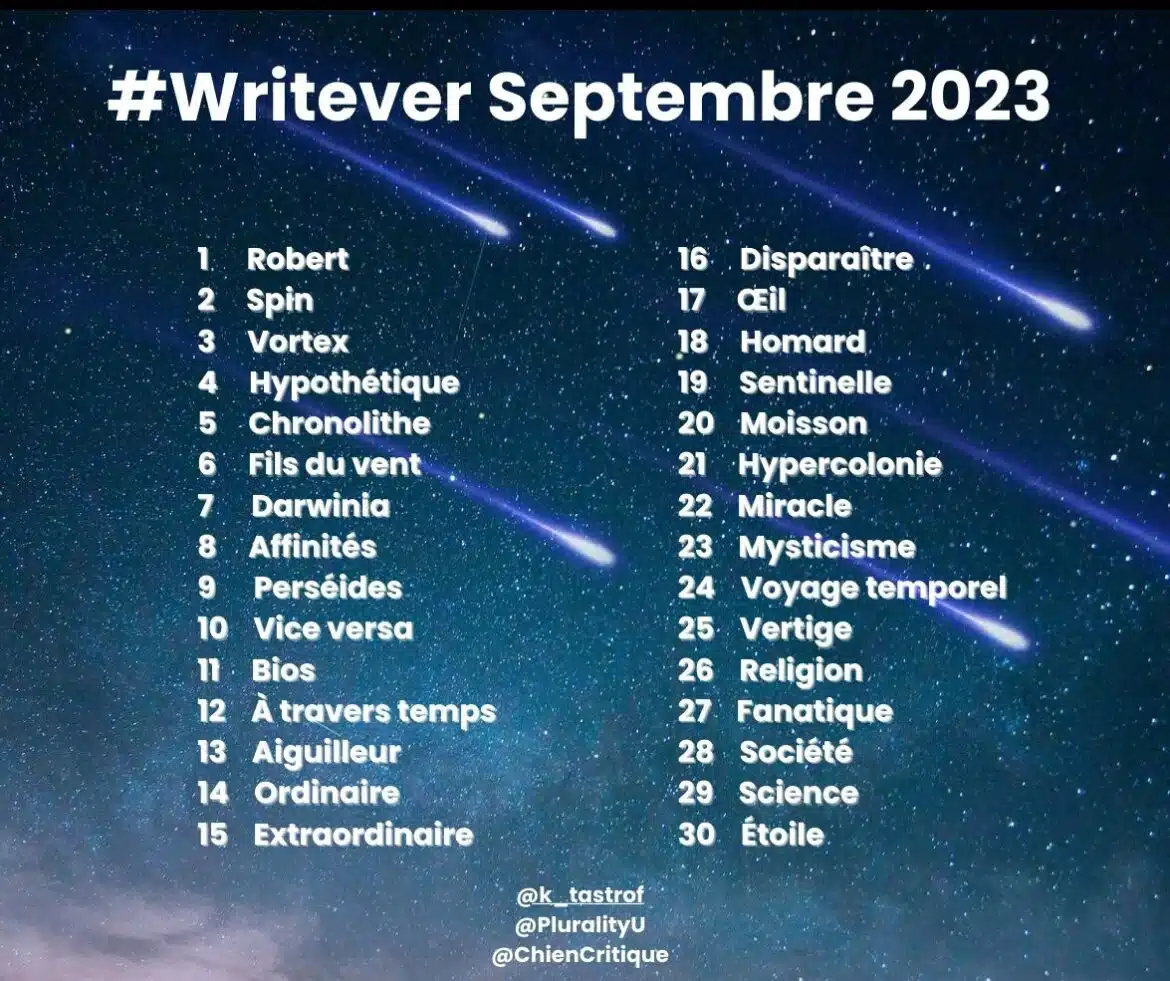 Défi d’écriture Writever de septembre 2023 : les consignes