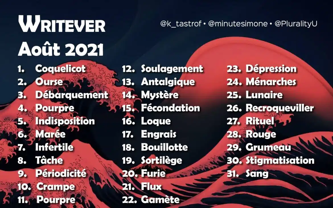 Liste des thèmes du Writever de août 2021