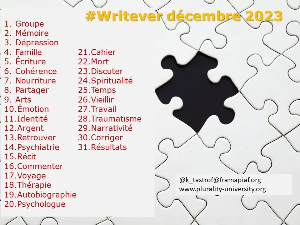 Défi d’écriture Writever de décembre 2023 : les consignes