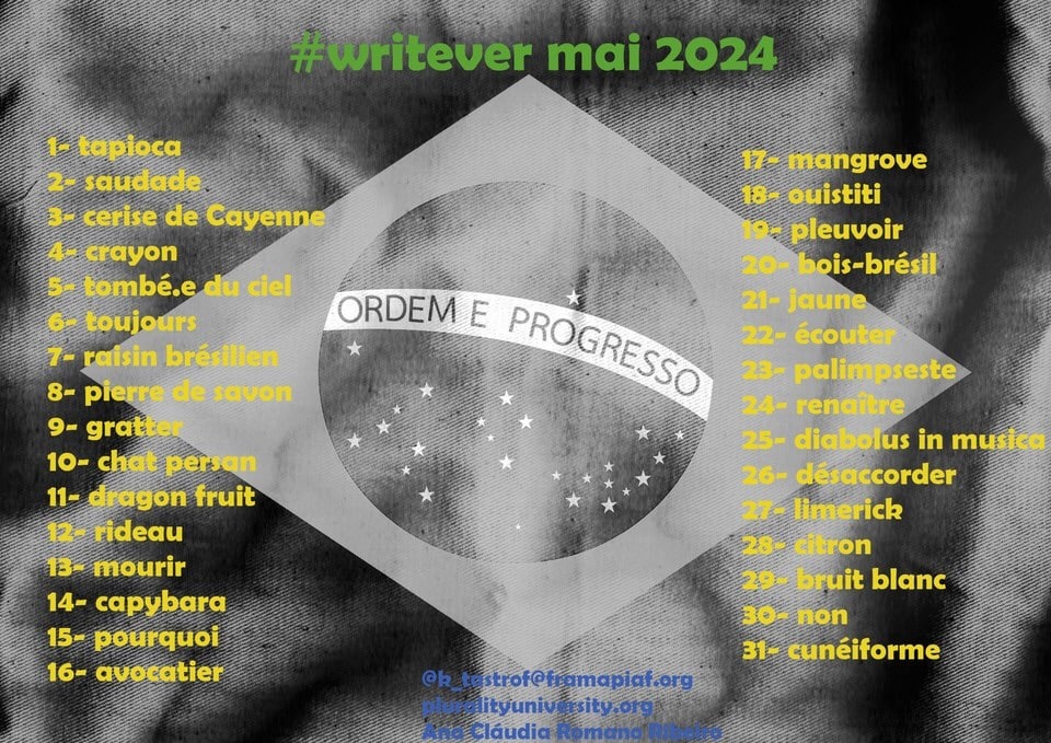Liste des thèmes du Writever de mai 2024