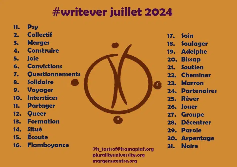 Défi d’écriture Writever de juillet 2024 : les consignes