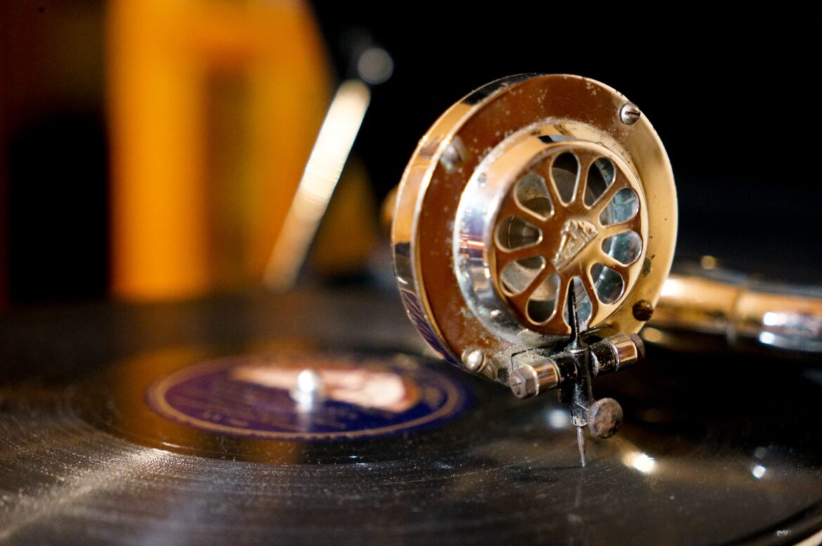 Closeup of an old gramophone