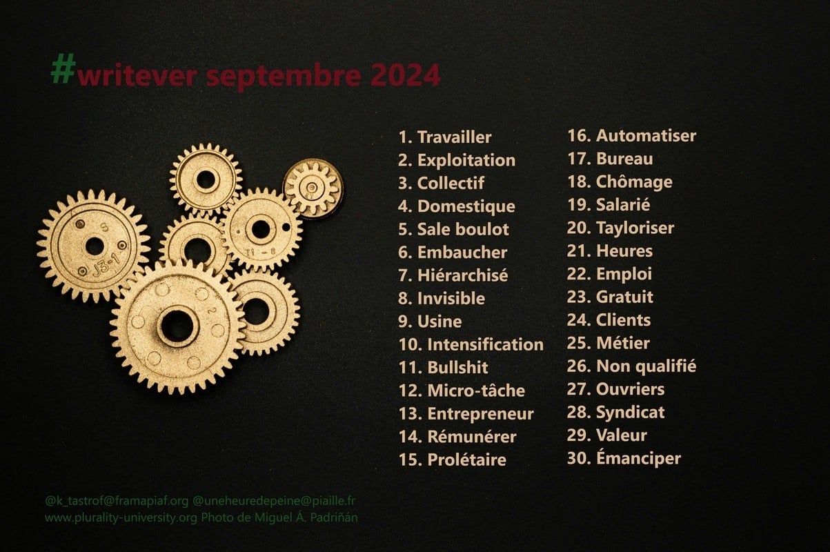 Liste des thèmes du Writever de septembre 2024